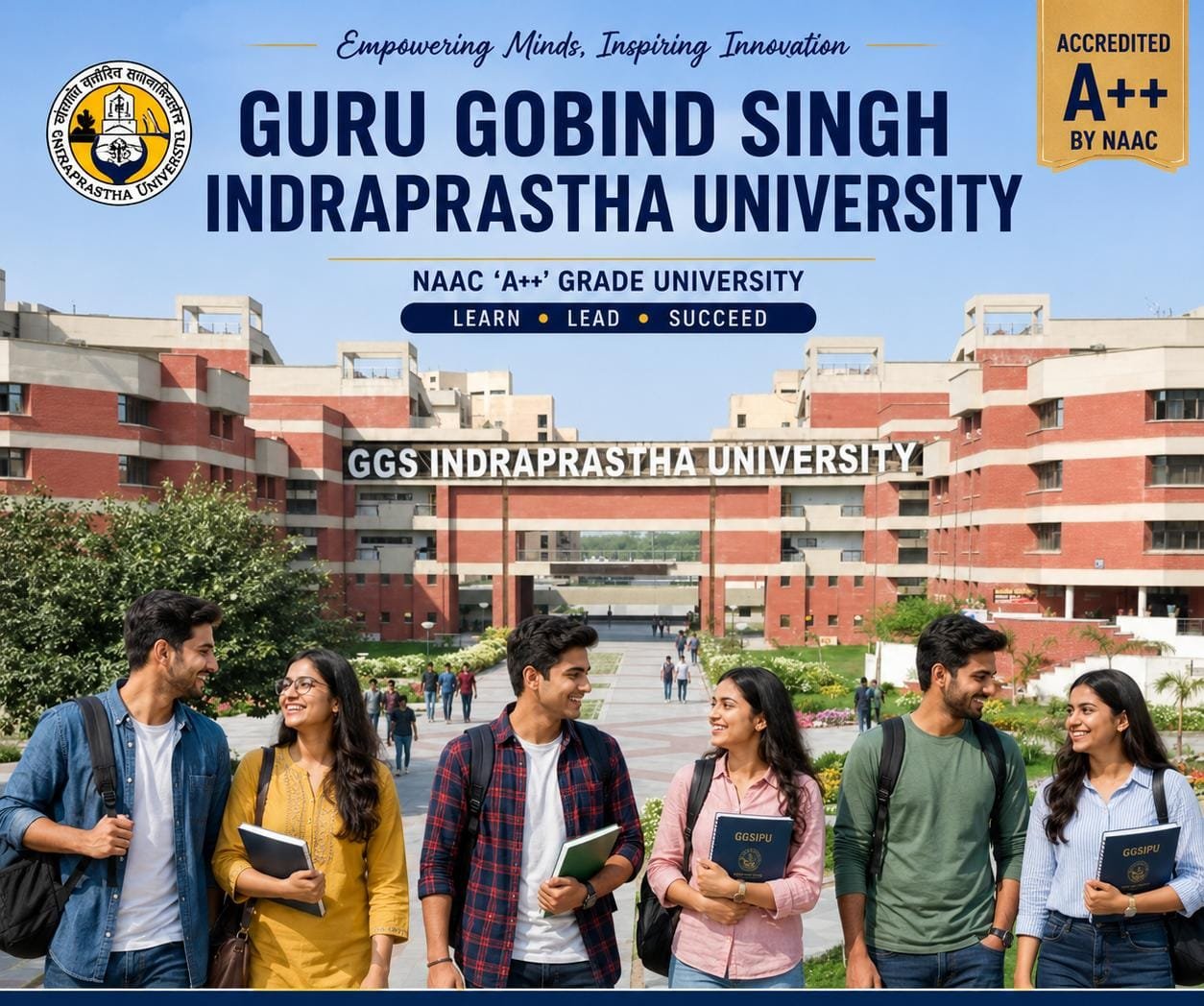 Students at Guru Gobind Singh Indraprastha University campus